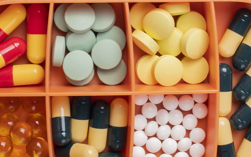 Boîte de médicament en gros plan